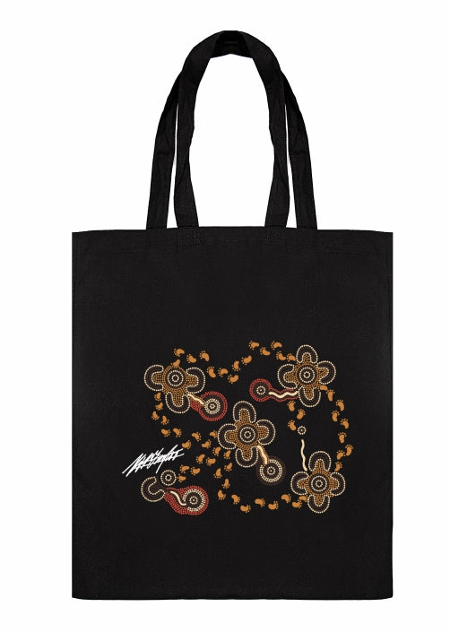 Shopping Tote Bag - On Walkabout Ochre By Karen Taylor