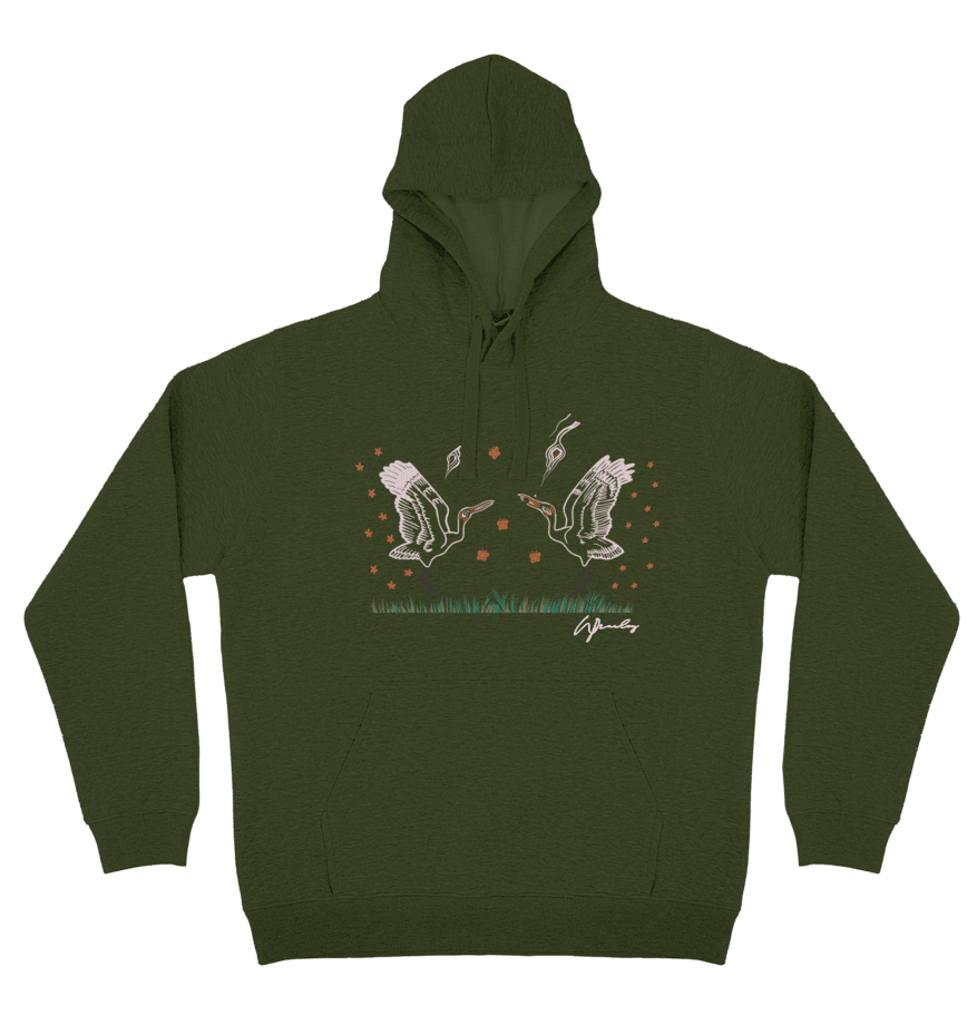 Adults Cozy Hoodie - Brolgas By Wendy Pawley