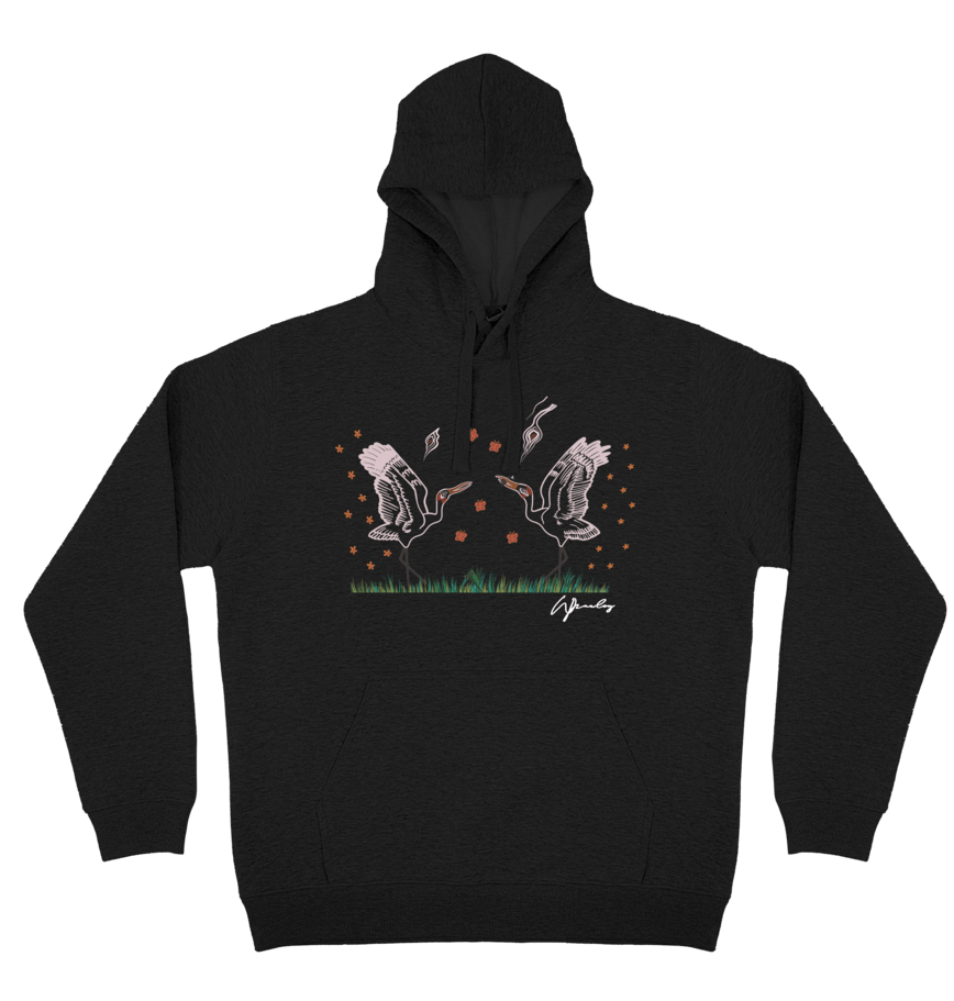 Adults Cozy Hoodie - Brolgas By Wendy Pawley