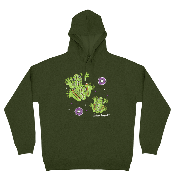 Adults Cozy Hoodie - Centralian Tree Frog By Kathleen Buzzacott