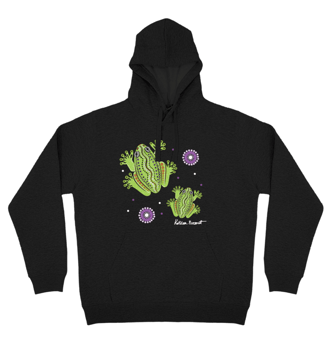 Adults Cozy Hoodie - Centralian Tree Frog By Kathleen Buzzacott