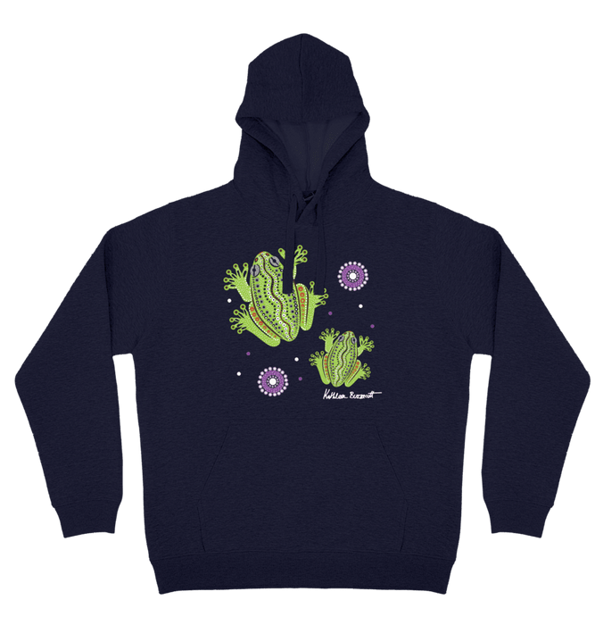 Adults Cozy Hoodie - Centralian Tree Frog By Kathleen Buzzacott