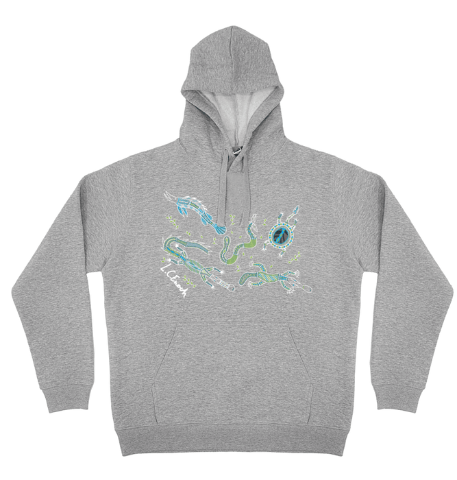 Adults Cozy Hoodie - Freshwater Totems By Louis Enoch
