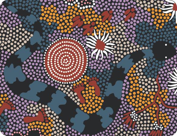 Aboriginal Pattern COTTON Fabric Per Metre - Art Down Under Designs