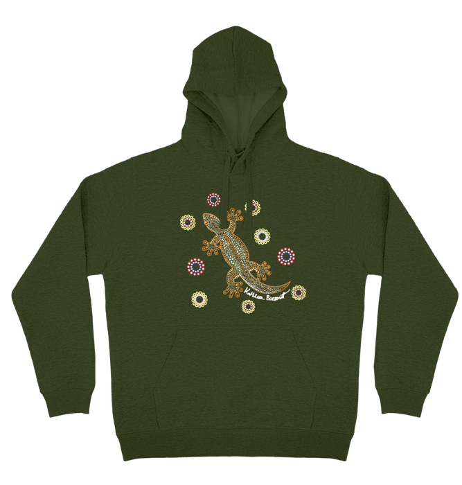 Adults Cozy Hoodie - Gecko By Kathleen Buzzacott