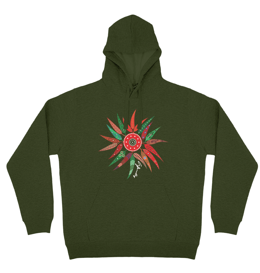 Adults Cozy Hoodie - Gum Leaves By Wendy Pawley