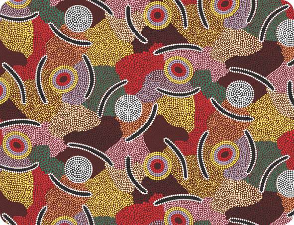 Aboriginal Pattern COTTON Fabric Per Metre - Art Down Under Designs