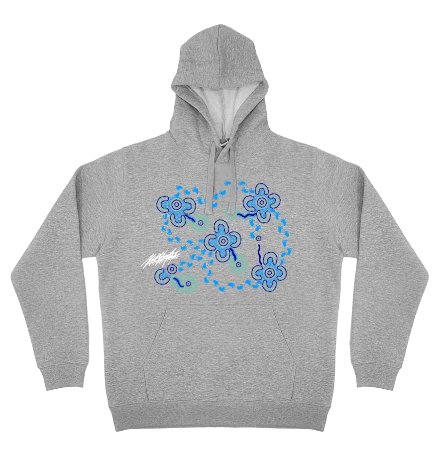 Adults Cozy Hoodie - On Walkabout Blue By Karen Taylor