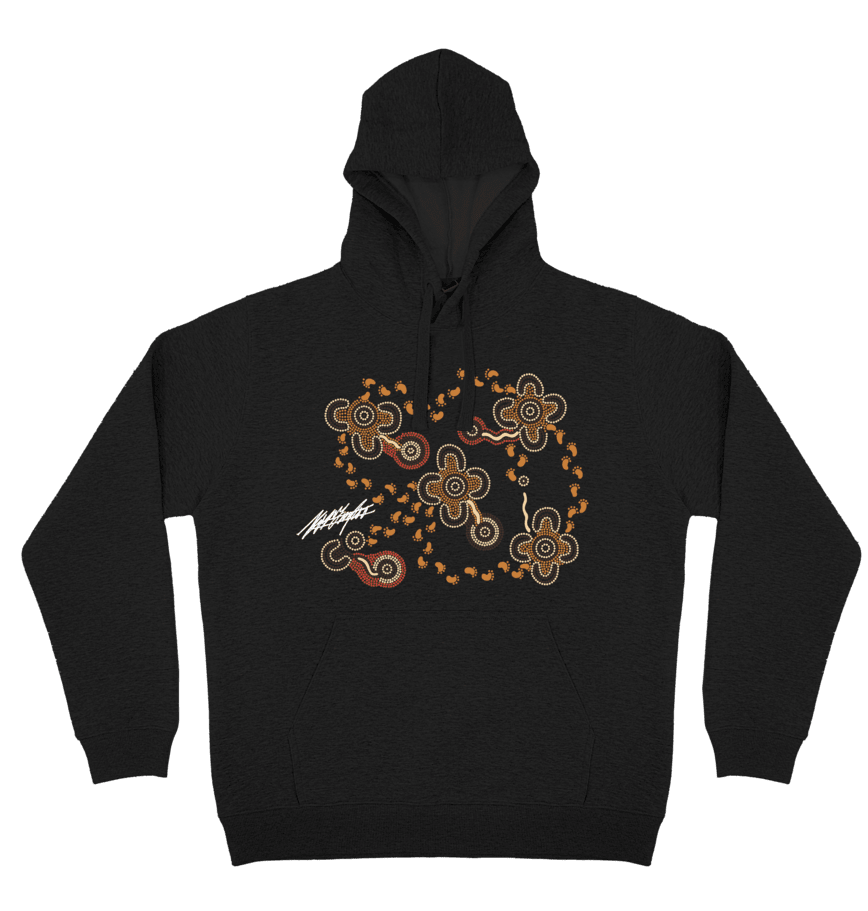 Adults Cozy Hoodie - On Walkabout Ochre By Karen Taylor