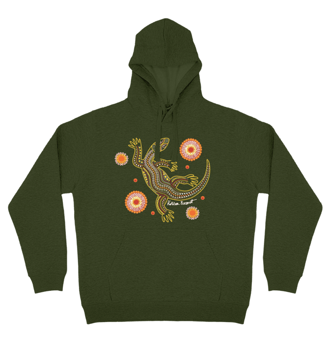 Adults Cozy Hoodie - Sand Goanna By Kathleen Buzzacott